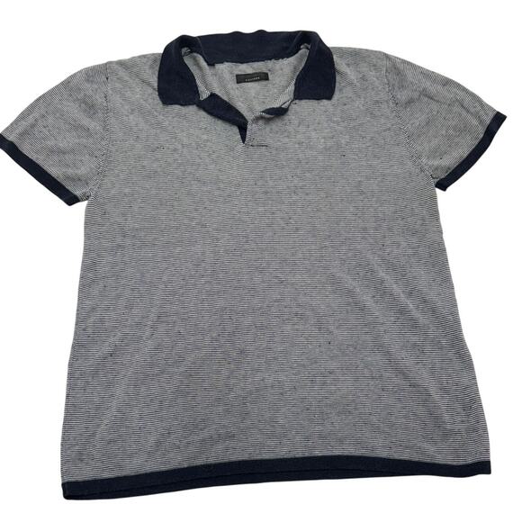 Adolfo Dominguez Costura Top Mens 5 Medium Blue Striped Collared Polo - Picture 1 of 6